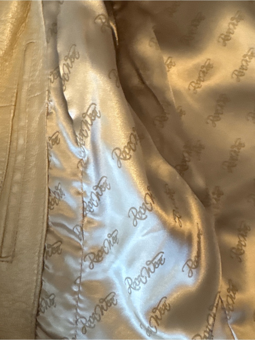 Rocawear Shimmery Gold Vintage Leather Jacket - Picture 4 of 16